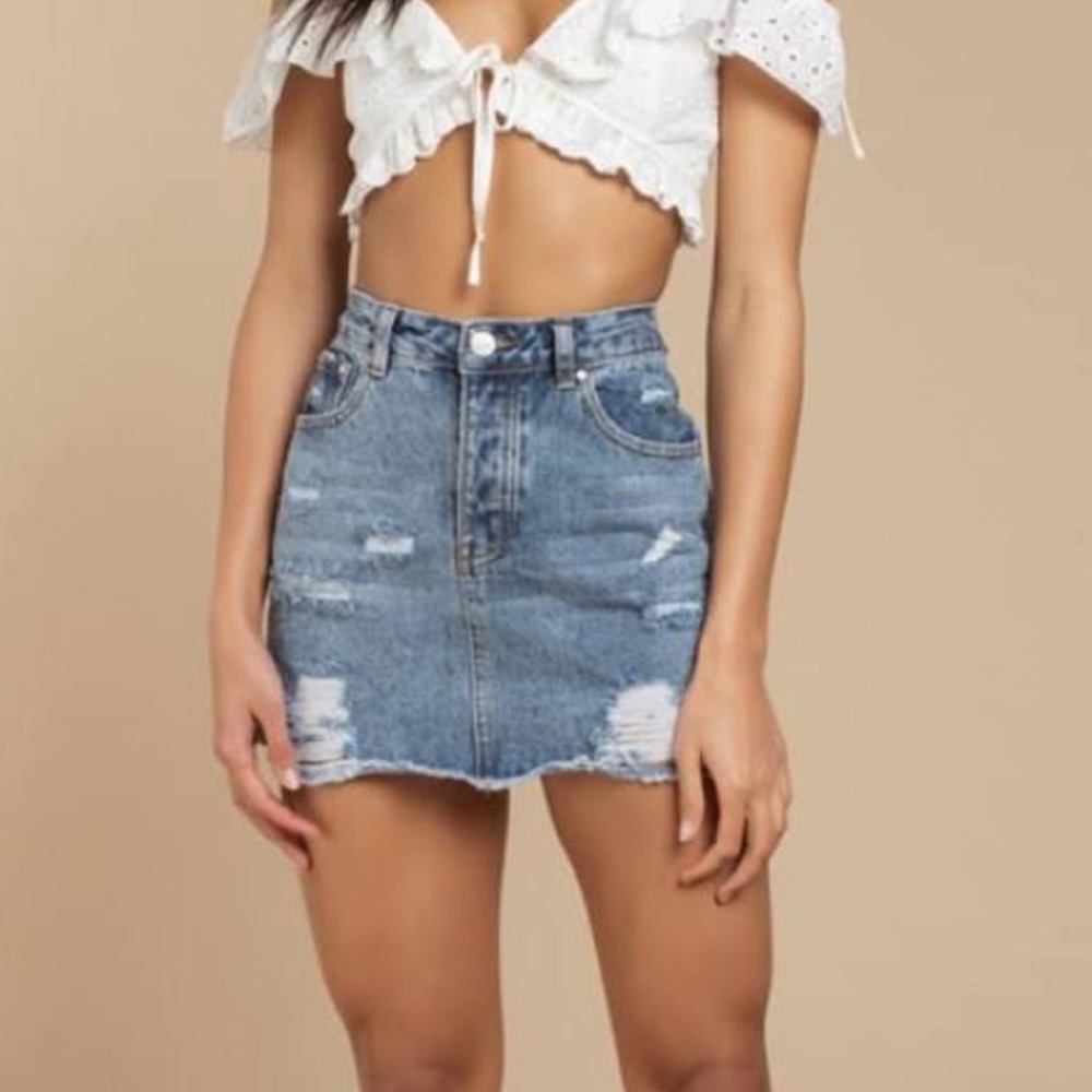 TOBI high waisted denim skirt